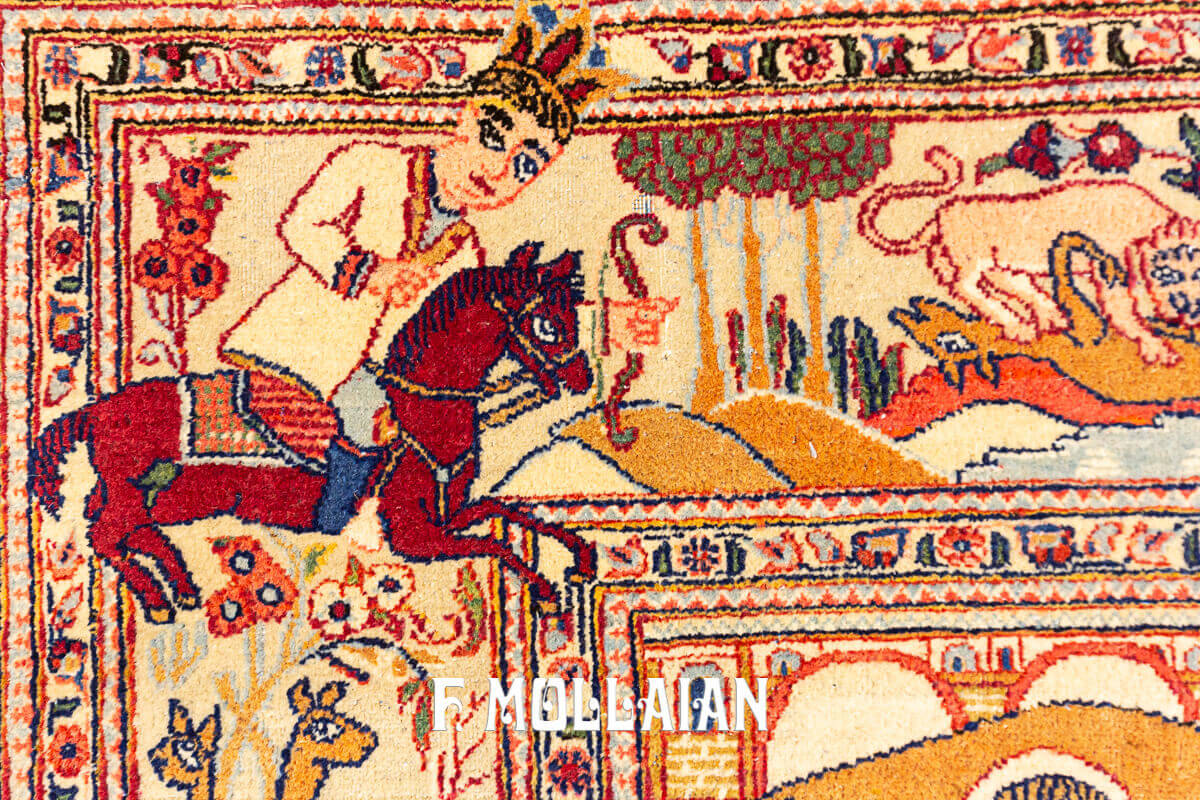 Persian Kashan Dabir Rug Pictorial n°:12921495